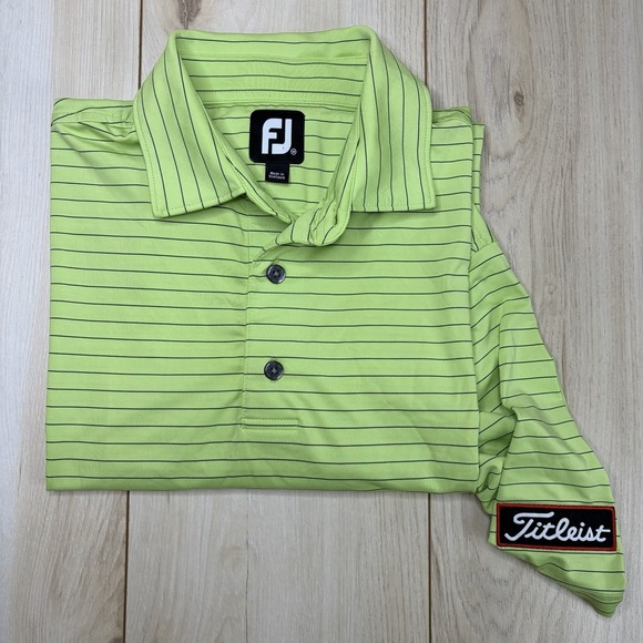 FootJoy Other - FooTjoy TITLEIST Polo Shirt Performance Mens Medium Green Stripe